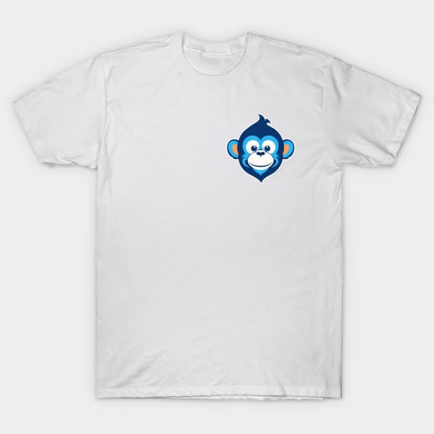 Happy Blue Monkey (Small Version) T-Shirt by VRMonkeyz